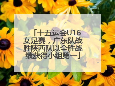 十五运会U16女足赛，广东队战胜陕西队以全胜战绩获得小组第一