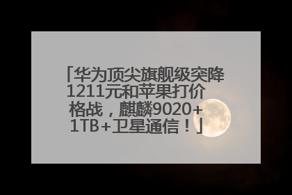 华为顶尖旗舰级突降1211元和苹果打价格战，麒麟9020+1TB+卫星通信！
