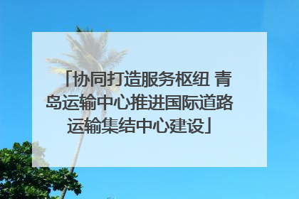 协同打造服务枢纽 青岛运输中心推进国际道路运输集结中心建设