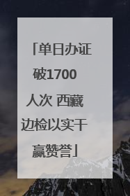 单日办证破1700人次 西藏边检以实干赢赞誉
