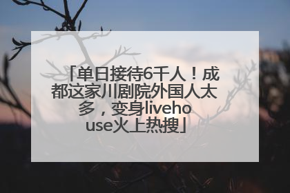 单日接待6千人！成都这家川剧院外国人太多，变身livehouse火上热搜