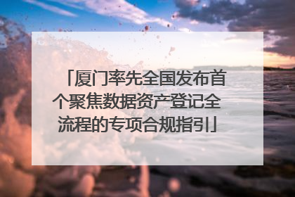 厦门率先全国发布首个聚焦数据资产登记全流程的专项合规指引