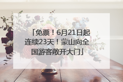 免票！6月21日起连续23天！蒙山向全国游客敞开大门