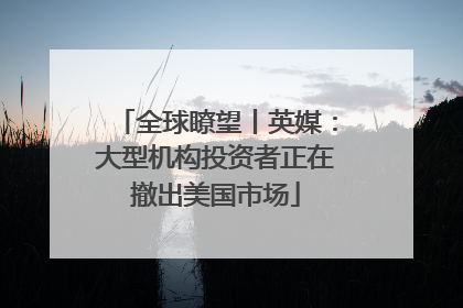 全球瞭望丨英媒：大型机构投资者正在撤出美国市场