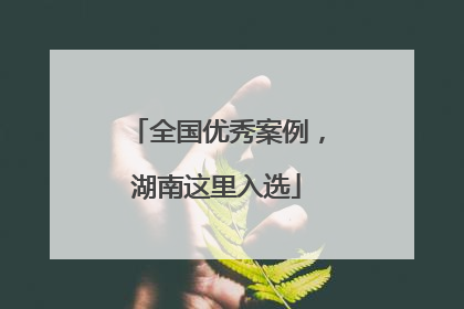 全国优秀案例，湖南这里入选