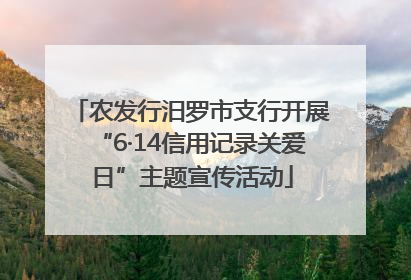 农发行汨罗市支行开展“6·14信用记录关爱日”主题宣传活动