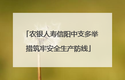 农银人寿信阳中支多举措筑牢安全生产防线