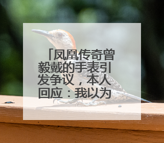 凤凰传奇曾毅戴的手表引发争议，本人回应：我以为是块劳力士