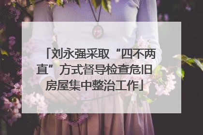 刘永强采取“四不两直”方式督导检查危旧房屋集中整治工作