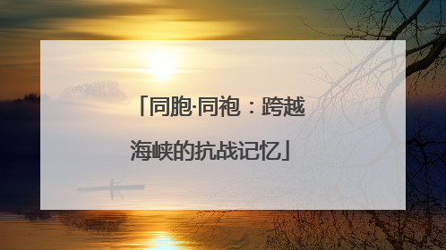 同胞·同袍：跨越海峡的抗战记忆