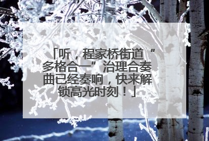 听，程家桥街道“多格合一”治理合奏曲已经奏响，快来解锁高光时刻！