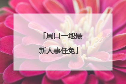 周口一地最新人事任免