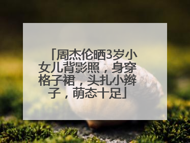 周杰伦晒3岁小女儿背影照，身穿格子裙，头扎小辫子，萌态十足