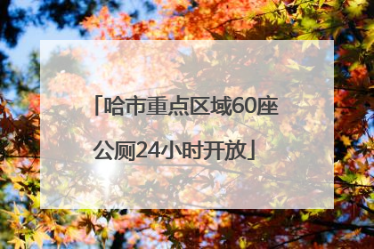 哈市重点区域60座公厕24小时开放