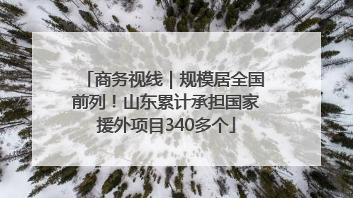 商务视线｜规模居全国前列！山东累计承担国家援外项目340多个