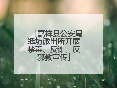 嘉祥县公安局纸坊派出所开展禁毒、反诈、反邪教宣传