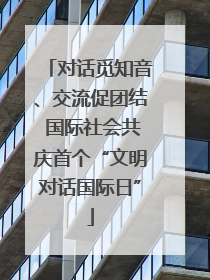 对话觅知音、交流促团结 国际社会共庆首个“文明对话国际日”