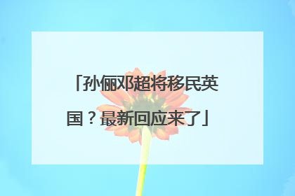 孙俪邓超将移民英国？最新回应来了