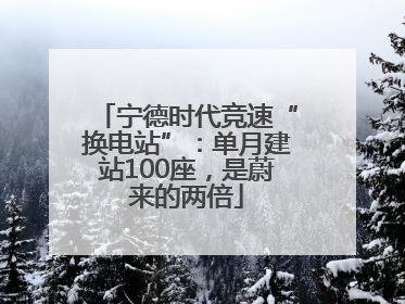 宁德时代竞速“换电站”：单月建站100座，是蔚来的两倍