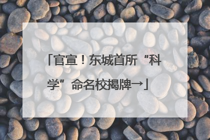 官宣！东城首所“科学”命名校揭牌→