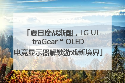 夏日鏖战渐酣，LG UltraGear™ OLED电竞显示器解锁游戏新境界