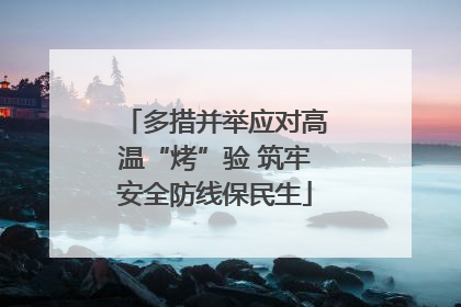 多措并举应对高温“烤”验 筑牢安全防线保民生
