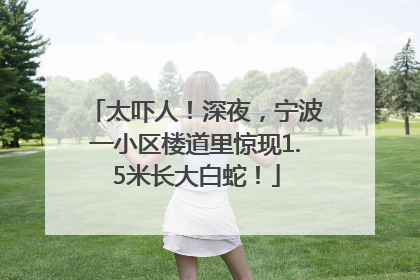 太吓人！深夜，宁波一小区楼道里惊现1.5米长大白蛇！