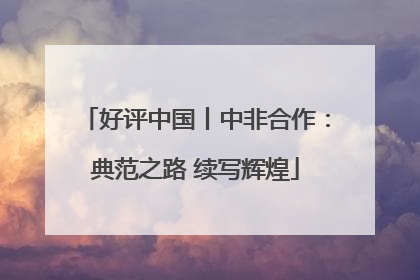 好评中国丨中非合作：典范之路 续写辉煌