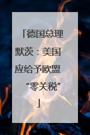 德国总理默茨：美国应给予欧盟“零关税”