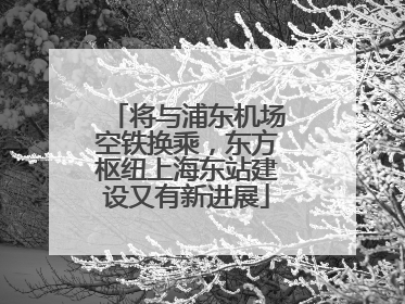 将与浦东机场空铁换乘，东方枢纽上海东站建设又有新进展