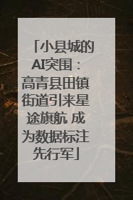 小县城的AI突围：高青县田镇街道引来星途旗航 成为数据标注先行军