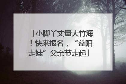 小脚丫丈量大竹海！快来报名，“益阳走娃”父亲节走起
