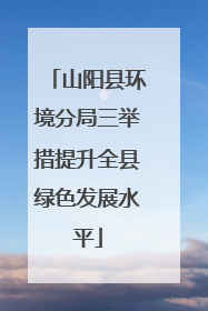 山阳县环境分局三举措提升全县绿色发展水平