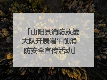 山阳县消防救援大队开展端午前消防安全宣传活动