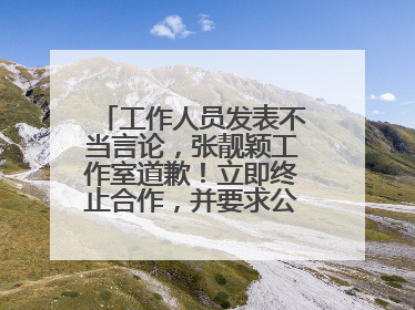 工作人员发表不当言论，张靓颖工作室道歉！立即终止合作，并要求公司严肃处理