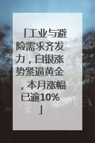 工业与避险需求齐发力，白银涨势紧逼黄金，本月涨幅已逾10%