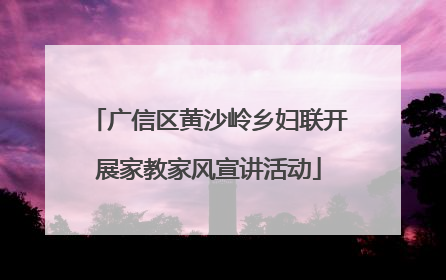 广信区黄沙岭乡妇联开展家教家风宣讲活动