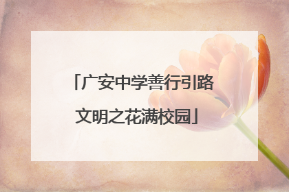 广安中学善行引路 文明之花满校园