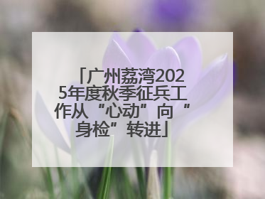 广州荔湾2025年度秋季征兵工作从“心动”向“身检”转进
