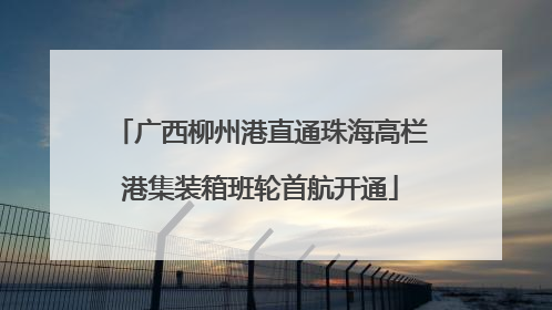 广西柳州港直通珠海高栏港集装箱班轮首航开通