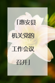惠安县机关党的工作会议召开