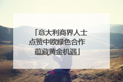 意大利商界人士点赞中欧绿色合作蕴藏黄金机遇