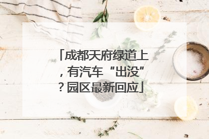 成都天府绿道上，有汽车“出没”？园区最新回应