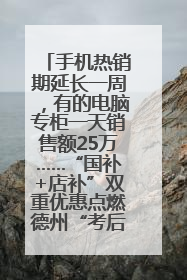 手机热销期延长一周，有的电脑专柜一天销售额25万……“国补+店补”双重优惠点燃德州“考后经济”