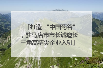 打造 “中国药谷”，驻马店市市长诚邀长三角高精尖企业入驻