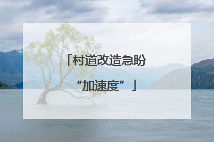 村道改造急盼“加速度”