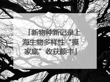 新物种新记录上海生物多样性“摸家底”收获颇丰