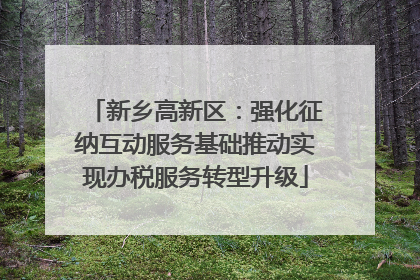 新乡高新区：强化征纳互动服务基础推动实现办税服务转型升级