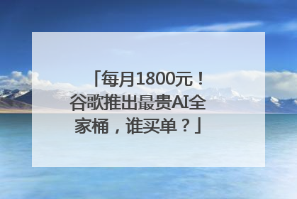 每月1800元！谷歌推出最贵AI全家桶，谁买单？