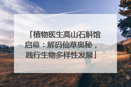 植物医生高山石斛馆启幕：解码仙草奥秘，践行生物多样性发展